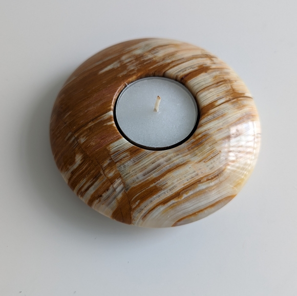 Marble Onyx Tea Light Candle Holder Round Disk Polished Natural Stone - Picture 5 of 10